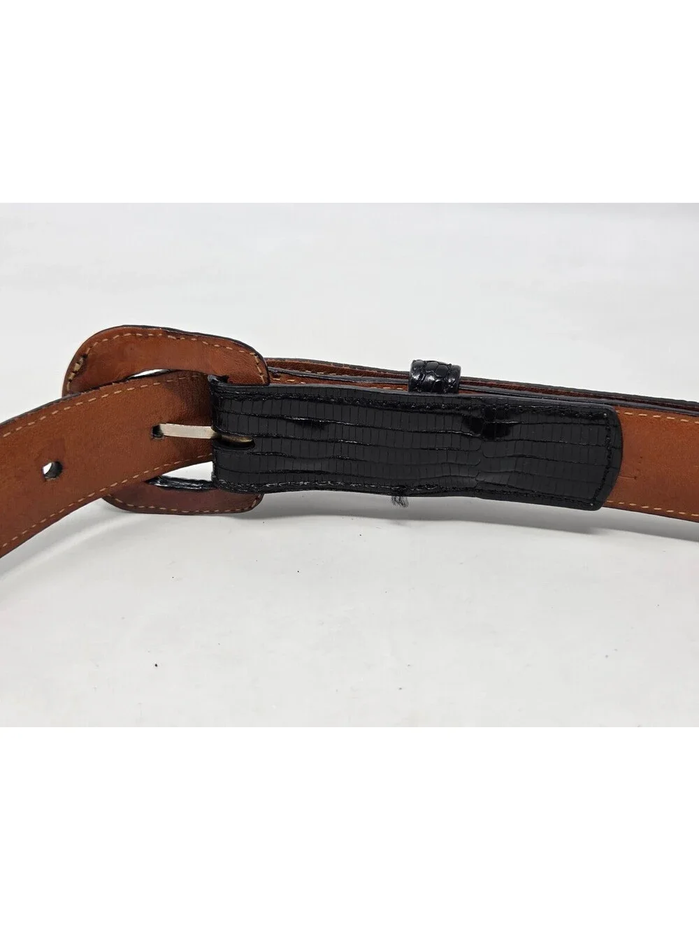 LAI California Genuine Lizard Leather Black Belt Size Medium